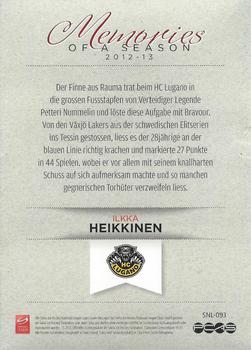 2013 PCAS Silver Series #SNL-093 Ilkka Heikkinen Back