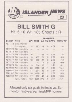 1984 New York Islanders News #23 Billy Smith Back