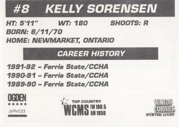 1992-93 Hampton Road Admirals (ECHL) #NNO Kelly Sorenson Back