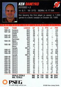 1999-00 PSEG New Jersey Devils #NNO Ken Daneyko Back