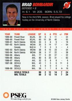 1999-00 PSEG New Jersey Devils #NNO Brad Bombardir Back