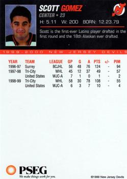 1999-00 PSEG New Jersey Devils #NNO Scott Gomez Back