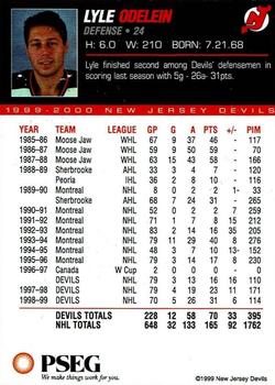 1999-00 PSEG New Jersey Devils #NNO Lyle Odelein Back
