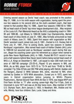 1999-00 PSEG New Jersey Devils #NNO Robbie Ftorek Back