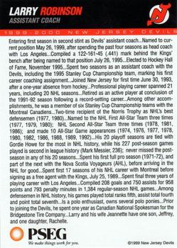 1999-00 PSEG New Jersey Devils #NNO Larry Robinson Back