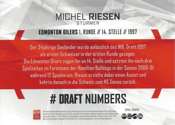 2013 PCAS Silver Series - Draft Numbers #SNL-DN01 Michel Riesen Back