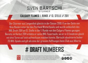 2013 PCAS Silver Series - Draft Numbers #SNL-DN09 Sven Baertschi Back