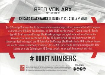 2013 PCAS Silver Series - Draft Numbers #SNL-DN16 Reto Von Arx Back