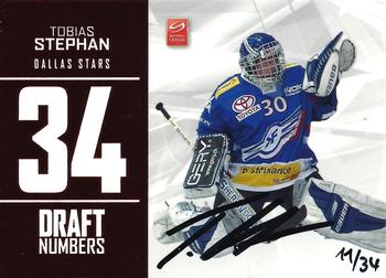 2013 PCAS Silver Series - Autographed Draft Numbers #SNL-DN03 Tobias Stephan Front