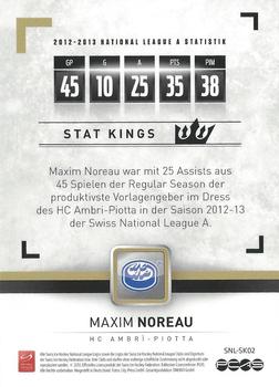 2013 PCAS Silver Series - Stat Kings #SNL-SK02 Maxim Noreau Back
