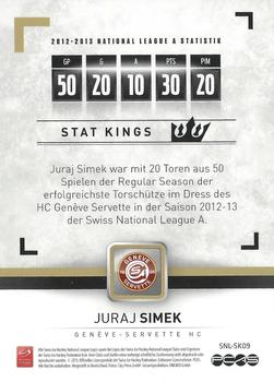 2013 PCAS Silver Series - Stat Kings #SNL-SK09 Juraj Simek Back
