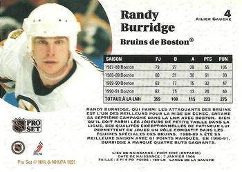 1991-92 Pro Set French #4 Randy Burridge Back