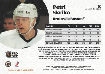 1991-92 Pro Set French #8 Petri Skriko Back