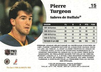 1991-92 Pro Set French #15 Pierre Turgeon Back