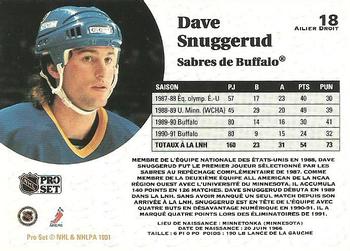 1991-92 Pro Set French #18 Dave Snuggerud Back
