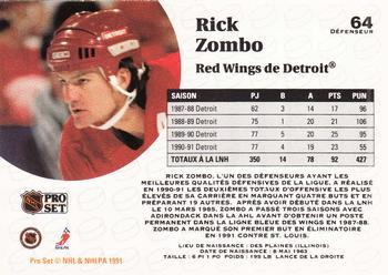 1991-92 Pro Set French #64 Rick Zombo Back