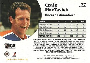 1991-92 Pro Set French #77 Craig MacTavish Back