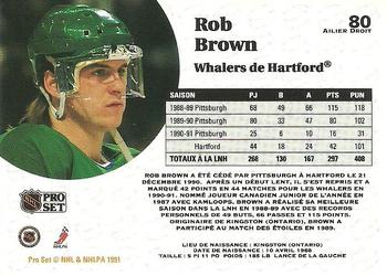 1991-92 Pro Set French #80 Rob Brown Back