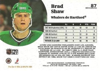 1991-92 Pro Set French #87 Brad Shaw Back