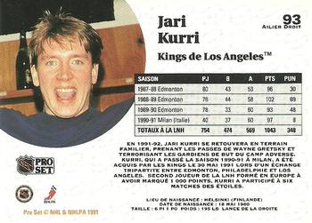 1991-92 Pro Set French #93 Jari Kurri Back