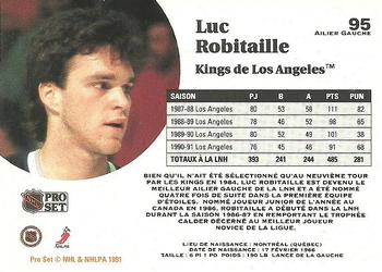 1991-92 Pro Set French #95 Luc Robitaille Back
