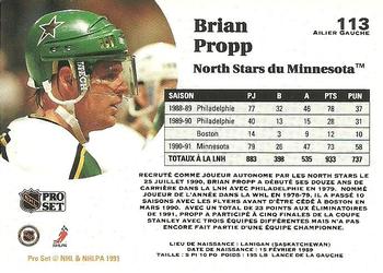 1991-92 Pro Set French #113 Brian Propp Back