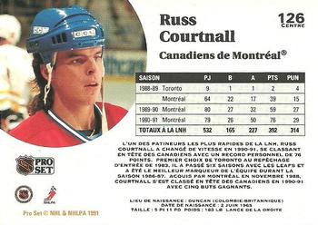 1991-92 Pro Set French #126 Russ Courtnall Back