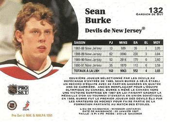 1991-92 Pro Set French #132 Sean Burke Back