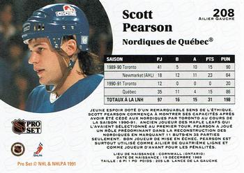 1991-92 Pro Set French #208 Scott Pearson Back