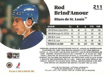 1991-92 Pro Set French #211 Rod Brind'Amour Back