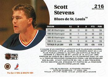 1991-92 Pro Set French #216 Scott Stevens Back