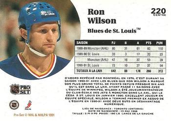 1991-92 Pro Set French #220 Ron Wilson Back
