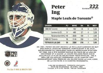 1991-92 Pro Set French #222 Peter Ing Back