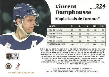 1991-92 Pro Set French #224 Vincent Damphousse Back