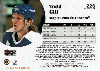 1991-92 Pro Set French #226 Todd Gill Back