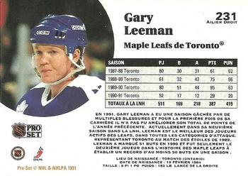 1991-92 Pro Set French #231 Gary Leeman Back