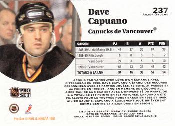 1991-92 Pro Set French #237 Dave Capuano Back