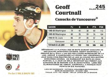 1991-92 Pro Set French #245 Geoff Courtnall Back