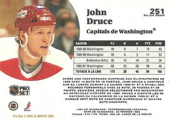 1991-92 Pro Set French #251 John Druce Back