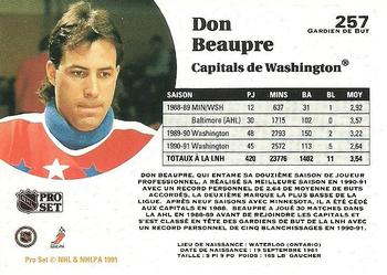 1991-92 Pro Set French #257 Don Beaupre Back