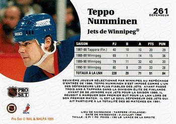 1991-92 Pro Set French #261 Teppo Numminen Back