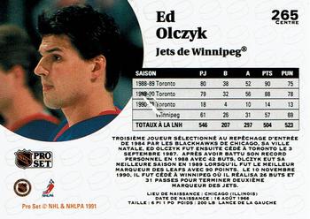 1991-92 Pro Set French #265 Ed Olczyk Back
