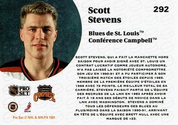 1991-92 Pro Set French #292 Scott Stevens Back