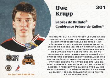 1991-92 Pro Set French #301 Uwe Krupp Back