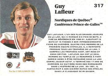 1991-92 Pro Set French #317 Guy Lafleur Back