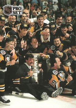 1991-92 Pro Set French #319 Champions de la coupe Stanley 1991 (1991 Stanley Cup Champions) Front