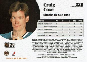 1991-92 Pro Set French #329 Craig Coxe Back