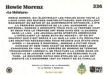 1991-92 Pro Set French #336 Howie Morenz Back