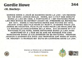 1991-92 Pro Set French #344 Gordie Howe Back