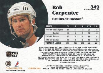 1991-92 Pro Set French #349 Bob Carpenter Back
